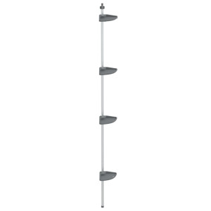 Raft De Colț Pentru Duș Telescopic 4 Niveluri Argintiu Aluminiu