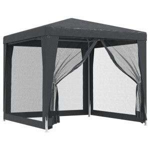 Cort De Petrecere 4 Pereți Din Plasă Antracit 2,5X2,5 M Hdpe