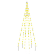 Brad De Crăciun Pe Catarg, 108 Led-Uri, Alb Cald, 180 Cm