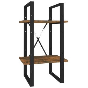 Bibliotecă 2 Niveluri Stejar Fumuriu 40X30X70 Cm Lemn Compozit