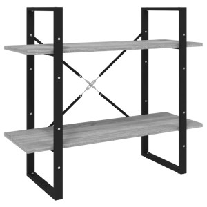 Bibliotecă 2 Niveluri Gri Sonoma 80X30X70 Cm Lemn Compozit