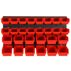 Set Rafturi Atelier 30 Buc. Roșu / Negru 77X39 Cm Polipropilenă