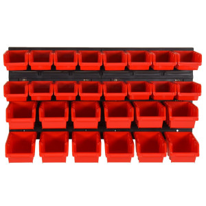 Set Rafturi Atelier 30 Buc. Roșu / Negru 77X39 Cm Polipropilenă