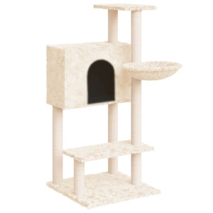Ansamblu De Pisici Cu Stâlpi Din Funie De Sisal, Crem, 108,5 Cm