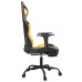 Scaun De Gaming Cu Masaj/Suport Picioare Negru/Auriu Piele Eco