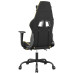 Scaun De Gaming Cu Masaj/Suport Picioare Negru/Auriu Piele Eco