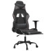 Scaun De Gaming Cu Masaj/Suport Picioare, Negru/Gri, Piele Eco