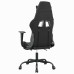 Scaun De Gaming Cu Masaj/Suport Picioare, Negru/Gri, Piele Eco