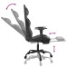 Scaun De Gaming Cu Masaj/Suport Picioare, Negru/Gri, Piele Eco