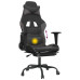 Scaun De Gaming Cu Masaj/Suport Picioare, Negru/Gri, Piele Eco