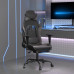 Scaun De Gaming Cu Masaj/Suport Picioare, Negru/Gri, Piele Eco