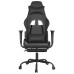 Scaun De Gaming Cu Masaj/Suport Picioare, Negru, Piele Eco