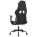Scaun De Gaming Cu Masaj/Suport Picioare, Negru, Piele Eco
