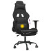 Scaun De Gaming Cu Masaj/Suport Picioare, Negru, Piele Eco