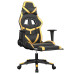 Scaun De Gaming Cu Masaj/Suport Picioare Negru/Auriu Piele Eco