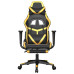 Scaun De Gaming Cu Masaj/Suport Picioare Negru/Auriu Piele Eco