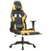 Scaun De Gaming Cu Masaj/Suport Picioare Negru/Auriu Piele Eco