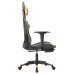 Scaun De Gaming Cu Masaj/Suport Picioare Negru/Auriu Piele Eco