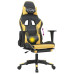 Scaun De Gaming Cu Masaj/Suport Picioare Negru/Auriu Piele Eco