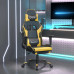 Scaun De Gaming Cu Masaj/Suport Picioare Negru/Auriu Piele Eco