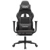 Scaun De Gaming Cu Masaj/Suport Picioare, Negru/Gri, Piele Eco