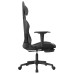 Scaun De Gaming Cu Masaj/Suport Picioare, Negru/Gri, Piele Eco