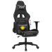 Scaun De Gaming Cu Masaj/Suport Picioare, Negru/Gri, Piele Eco