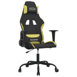 Scaun De Gaming Cu Masaj, Negru Și Verde Deschis, Textil