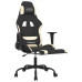 Scaun De Gaming Cu Masaj/Suport Picioare, Negru Și Crem, Textil