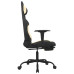 Scaun De Gaming Cu Masaj/Suport Picioare, Negru Și Crem, Textil