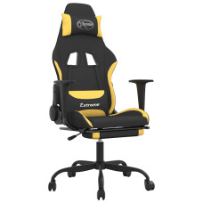 Scaun De Gaming Cu Masaj/Suport Picioare, Negru/Galben, Textil