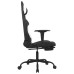 Scaun De Gaming Cu Masaj/Suport Picioare, Negru Și Alb, Textil
