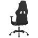Scaun De Gaming Cu Masaj/Suport Picioare, Negru Și Alb, Textil