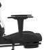 Scaun De Gaming Cu Masaj/Suport Picioare, Negru Și Alb, Textil