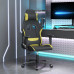 Scaun De Gaming Cu Masaj, Negru Și Verde Deschis, Textil
