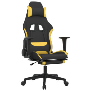 Scaun De Gaming Cu Masaj/Suport Picioare, Negru/Galben, Textil