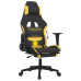 Scaun De Gaming Cu Masaj/Suport Picioare, Negru/Galben, Textil