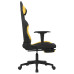 Scaun De Gaming Cu Masaj/Suport Picioare, Negru/Galben, Textil