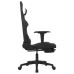 Scaun De Gaming Cu Masaj/Suport Picioare, Negru Și Alb, Textil