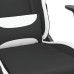 Scaun De Gaming Cu Masaj/Suport Picioare, Negru Și Alb, Textil