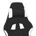 Scaun De Gaming Cu Masaj/Suport Picioare, Negru Și Alb, Textil