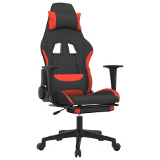 Scaun De Gaming Cu Masaj/Suport Picioare, Negru Și Roșu, Textil