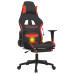 Scaun De Gaming Cu Masaj/Suport Picioare, Negru Și Roșu, Textil