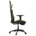 Scaun De Gaming Cu Masaj/Suport Picioare Negru/Auriu Piele Eco