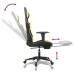 Scaun De Gaming Cu Masaj/Suport Picioare Negru/Auriu Piele Eco
