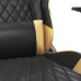 Scaun De Gaming Cu Masaj/Suport Picioare Negru/Auriu Piele Eco