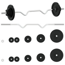 Set De Halteră Cu Discuri, 30 Kg, Fontă Și Oțel Cromat