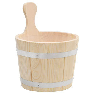 Set De Găleată Și Polonic Pentru Saună, Lemn Masiv De Pin