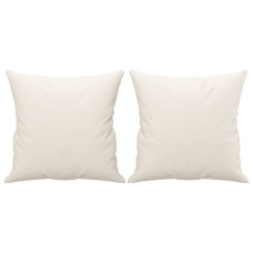 Perne Decorative, 2 Buc., Crem, 40X40 Cm, Piele Ecologică