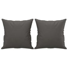 Perne Decorative, 2 Buc., Gri, 40X40 Cm, Piele Ecologică